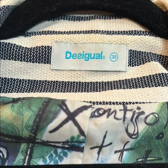 Striped Women's Blazer with Artistic Accents - Picture 9 of 13